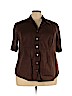 Soft by Avenue 100% Cotton Brown Short Sleeve Button-Down Shirt Size 26 - 28 - photo 1