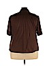 Soft by Avenue 100% Cotton Brown Short Sleeve Button-Down Shirt Size 26 - 28 - photo 2