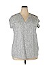 Hilary Radley Gray Short Sleeve Blouse Size XXL - photo 1