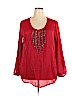 Ariat 100% Polyester Red Long Sleeve Blouse Size XXL - photo 1