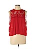 Free People 100% Polyester Red Sleeveless Blouse Size L - photo 1