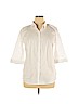 Liz Claiborne Career White 3/4 Sleeve Button-Down Shirt Size XL - photo 1
