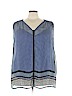 Liz Claiborne 100% Polyester Blue Sleeveless Blouse Size 3X - photo 1
