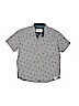 Free Planet 100% Cotton Gray Short Sleeve Button-Down Shirt Size L (kids) - photo 1