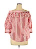 Who What Wear 100% Cotton Red 3/4 Sleeve Blouse Size XL - photo 1