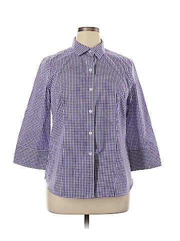Jones New York Signature 3/4 Sleeve Button-Down Shirt (view 1)