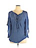 DressBarn Blue Short Sleeve Blouse Size 1X - photo 1