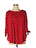 Avenue 100% Rayon Red 3/4 Sleeve Top Size 14 - 16 Plus - photo 1