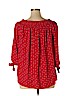 Avenue 100% Rayon Red 3/4 Sleeve Top Size 14 - 16 Plus - photo 2