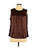 Jones New York 100% Polyester Brown Sleeveless Blouse Size 16 - photo 1