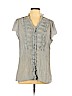 NY Collection 100% Polyester Gray Short Sleeve Blouse Size XL - photo 1