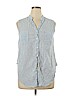 Max Studio Blue Sleeveless Button-Down Shirt Size XL - photo 1