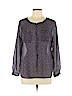 Ann Taylor LOFT Outlet 100% Polyester Blue Long Sleeve Blouse Size L (petite) - photo 1