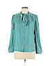 Ann Taylor 100% Polyester Teal Long Sleeve Blouse Size L (petite) - photo 1