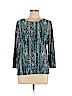 JM Collection Blue 3/4 Sleeve Top Size L (petite) - photo 1