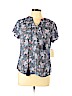 St. John's Bay Blue Short Sleeve Blouse Size L (petite) - photo 1