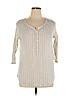 Lane Bryant 100% Cotton Ivory 3/4 Sleeve Blouse Size 14 - 16 Plus - photo 1