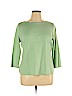 Talbots 100% Pima Cotton Green Long Sleeve T-Shirt Size XL - photo 1