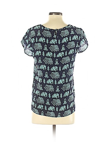 Lucky Brand Short Sleeve Silk Top (view 2)