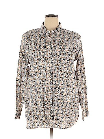 Rock Flower Paper Long Sleeve Button-Down Shirt (view 1)