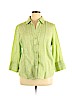 Coldwater Creek Green 3/4 Sleeve Button-Down Shirt Size 1X - photo 1