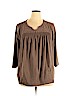 St. John's Bay Brown 3/4 Sleeve T-Shirt Size 1X - photo 1