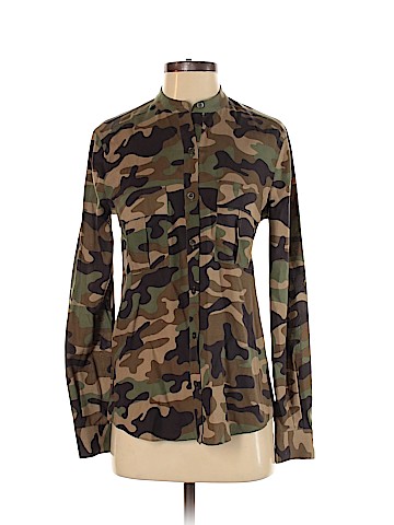 BCBGMAXAZRIA Long Sleeve Silk Top (view 1)