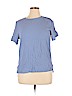 H&M 100% Viscose Blue Short Sleeve Blouse Size 16 - photo 1