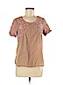 Lucky Brand 100% Cotton Tan Short Sleeve Blouse Size M - photo 1