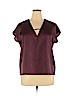 Forever 21 Contemporary 100% Polyester Burgundy Short Sleeve Blouse Size XL - photo 1