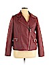 a.n.a. A New Approach 100% Polyurethane Burgundy Faux Leather Jacket Size 1X - photo 1