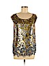 Magaschoni 100% Silk Gold Sleeveless Silk Top Size 6 - photo 1