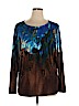 Bob Mackie Blue Long Sleeve Top Size XL - photo 1