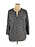 Lucy & Laurel 100% Rayon Black 3/4 Sleeve Blouse Size 2X - photo 1