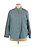 Coldwater Creek 100% Cotton Blue Long Sleeve Button-Down Shirt Size 2X - photo 1