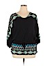 One World 100% Rayon Black 3/4 Sleeve Blouse Size XL - photo 1