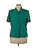 Karin Stevens Green Short Sleeve Blouse Size 14 - photo 1
