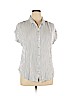 Agnes & Dora White Short Sleeve Button-Down Shirt Size XL - photo 1