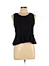 Zara 100% Cotton Black Sleeveless Blouse Size L - photo 1