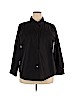 Susan Graver 100% Cotton Black Long Sleeve Button-Down Shirt Size 1X - photo 1
