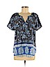Kim Rogers Blue Short Sleeve Blouse Size M (petite) - photo 1