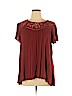 Sonoma Goods for Life 100% Rayon Red Short Sleeve Top Size 1X - photo 1