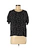 H&M 100% Viscose Black Short Sleeve Blouse Size 8 - photo 1