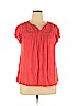 Merona 100% Rayon Red Short Sleeve Top Size XL - photo 1