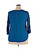 Liz Claiborne 100% Rayon Blue 3/4 Sleeve Blouse Size XL - photo 2