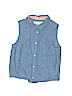 H&M 100% Cotton Solid Blue Sleeveless Button-Down Shirt Size 11 - 12 - photo 1