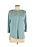 H&M 100% Viscose Blue Long Sleeve Top Size L - photo 1