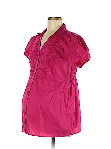 Motherhood Short Sleeve Button-Down Shirt (view 1)