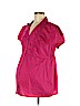 Motherhood 100% Cotton Pink Short Sleeve Button-Down Shirt Size L - photo 1