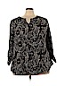 Larry Levine 100% Polyester Black 3/4 Sleeve Blouse Size 3X - photo 1